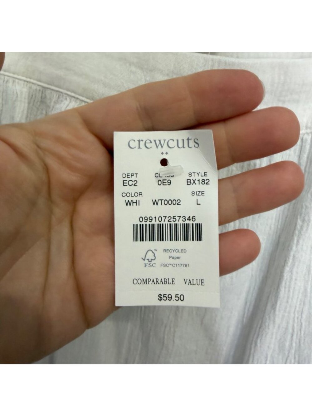 CREWCUTS girl's white gauzey dress size L - Picture 4 of 7